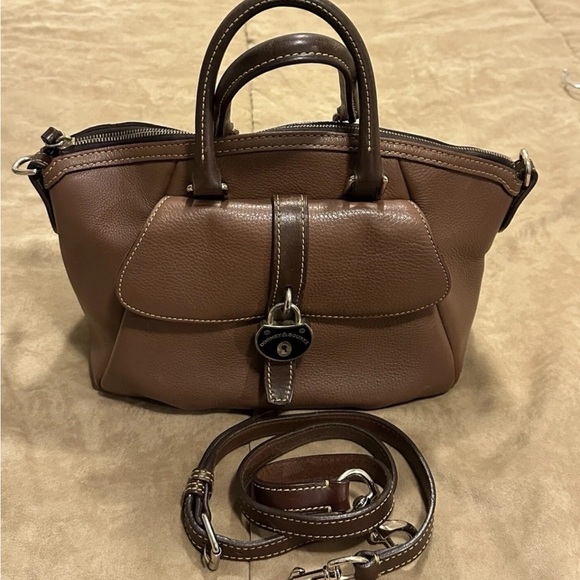 Dooney & Bourke Tan Leather Satchel - Picture 1 of 13